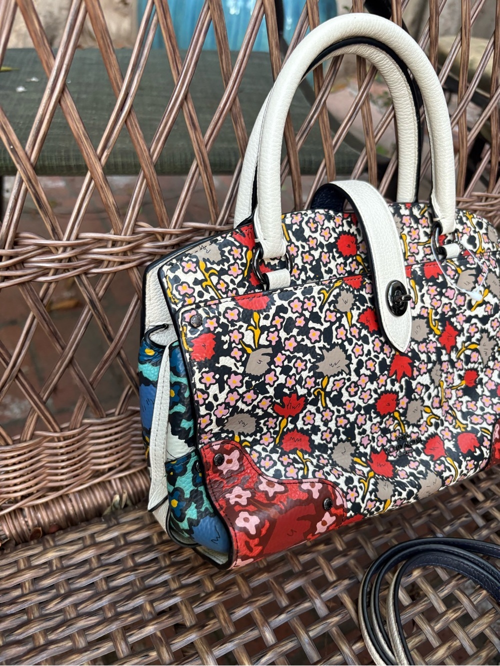 Coach Mercer Satchel 24 With Multi Yankee Floral Print - Picture 11 of 12